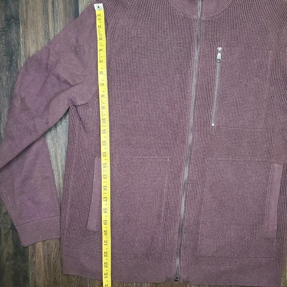 Banana Republuc Full Zip Mock Neck Sweater Bergundy Size Large